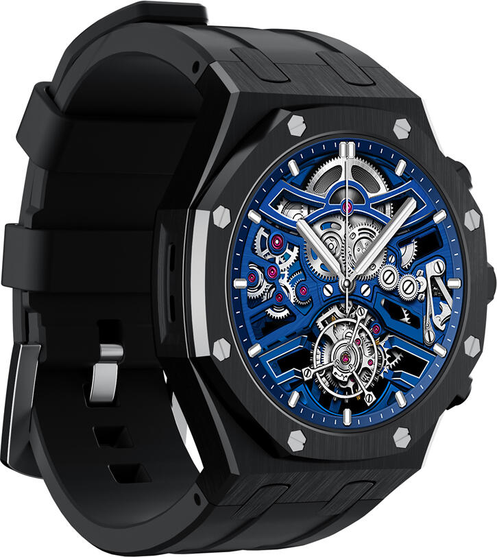 Smartwatch Charome T12 Amoled - Negru, cu ecran AMOLED de 1.43 inch, apeluri Bluetooth HD, monitorizare ritm cardiac si SpO2, baterie 260mAh, Android si iOS
