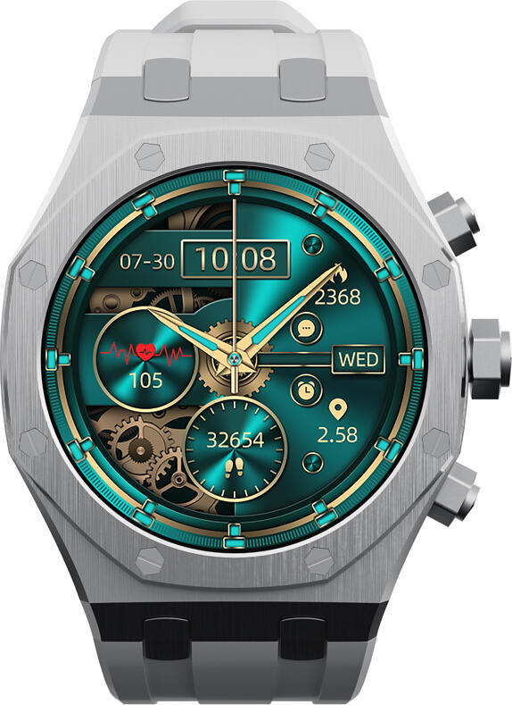 Charome T12 Amoled Smart Watch - Silver, with 1.43-inch AMOLED Display, HD Bluetooth Calling, Heart Rate and SpO2 Monitoring, 260mAh Battery, Android and iOS