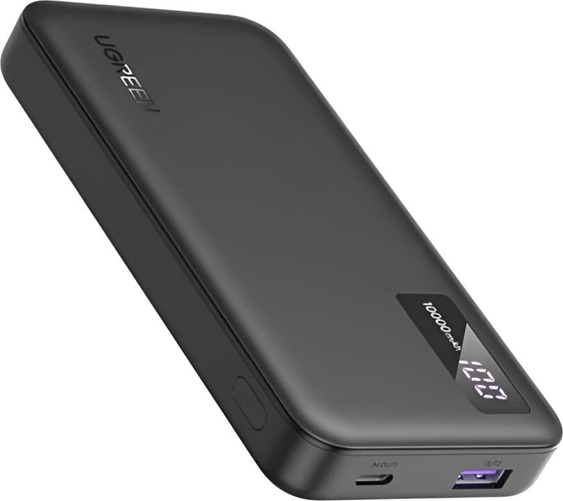 UGREEN 10000mAh Power Bank 22.5W Fast Charging Portable Battery, Model 25742, USB-C Bidirectional 20W, LED Digital Display, Airline Approved, Black