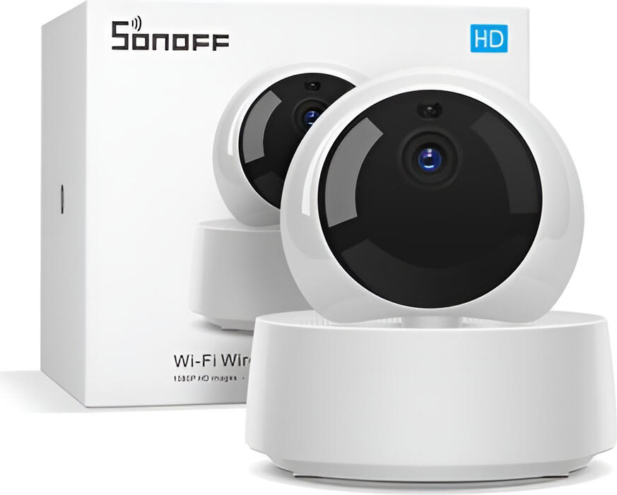 Sonoff GK-200MP2-B Wireless IP Security Camera, Full HD 1080p PTZ, 360 Degree Rotation, IR Night Vision 15m, Two-Way Audio, eWeLink App, Alexa & Google Assistant