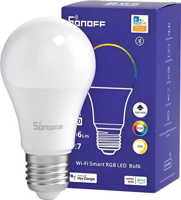 Sonoff B05-BL-A60 Wi-Fi Bluetooth Smart LED Bulb A60 E27 9W 806 Lm RGBCW eWeLink App Control Voice Assistant Alexa Google Assistant Dimmable