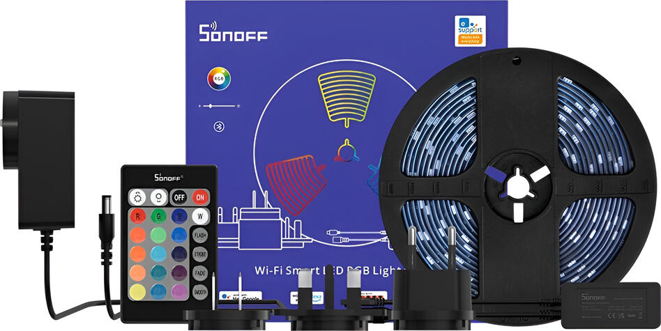 Sonoff L2 Smart LED RGB Light Strip 5m, Wi-Fi 2.4GHz, IP65 Waterproof, eWeLink App & Voice Control (Alexa, Google), IR Remote, 12V 24W, Multicolor