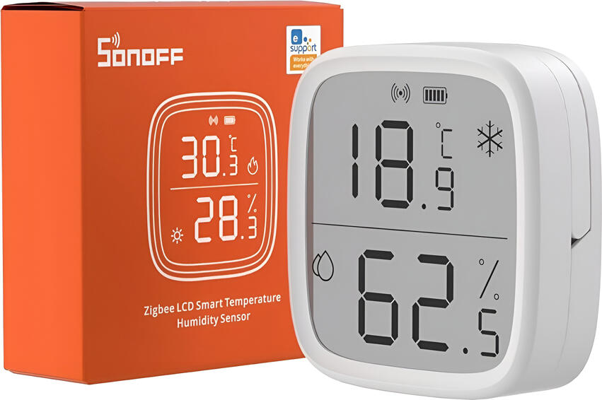 Sonoff SNZB-02D Zigbee 3.0 Smart Temperature and Humidity Sensor with LCD Display, eWeLink App Support, Real-time Monitoring for Alexa & Google Assistant