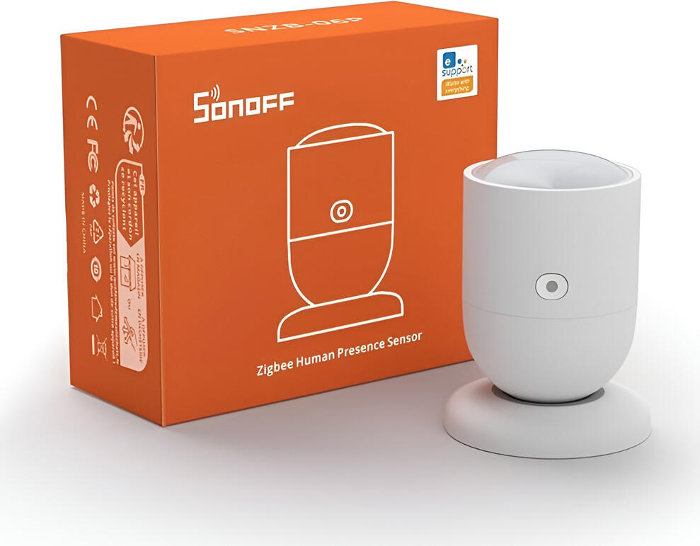 Sonoff SNZB-06P Zigbee 3.0 Human Presence Sensor, 5.8GHz Microwave Radar for Moving and Stationary Detection, USB-C Powered, White ABS/PC