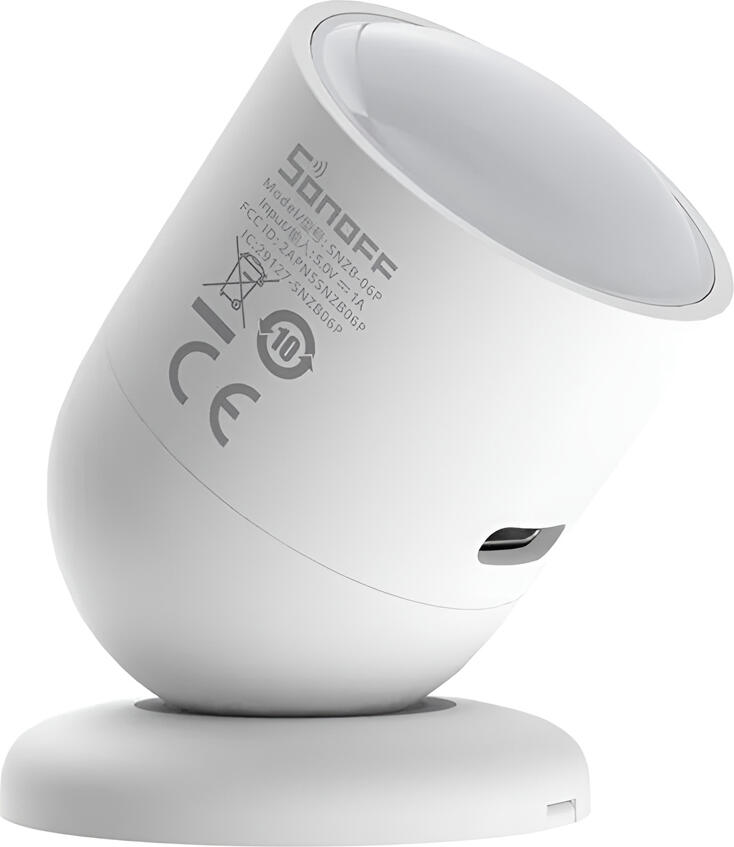 Sonoff SNZB-06P Zigbee 3.0 Human Presence Sensor, 5.8GHz Microwave Radar for Moving and Stationary Detection, USB-C Powered, White ABS/PC
