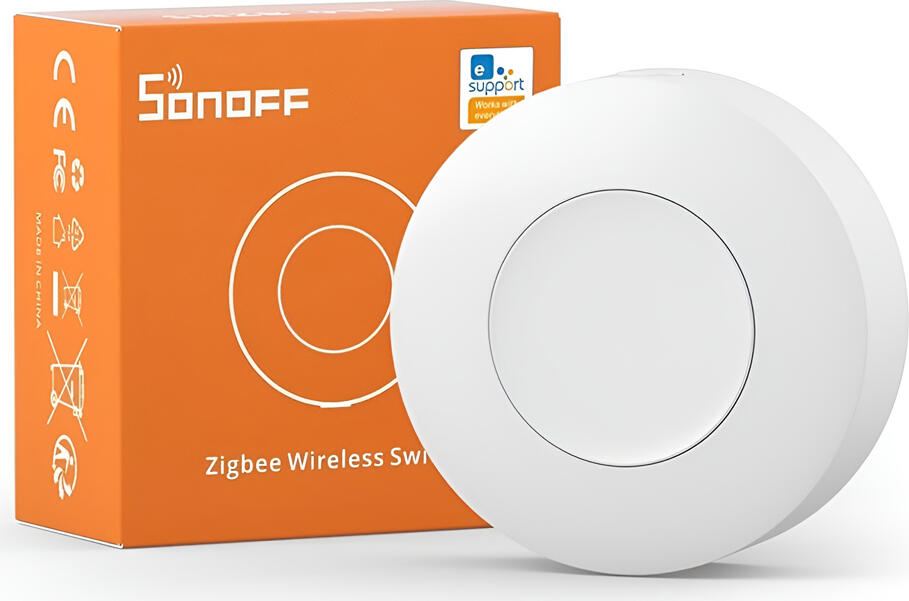 Sonoff SNZB-01P Zigbee 3.0 Wireless Switch, Smart Scene Trigger Button with Single/Double/Long Press, eWeLink App, CR2477 Battery, White PC