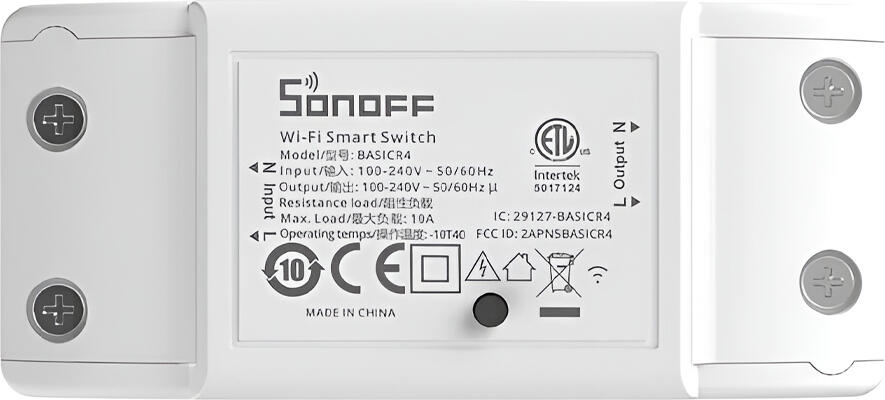 Sonoff BASICR4 Wi-Fi Smart Switch ESP32 100-240V AC 2400W Max Load eWeLink App Control Alexa Google Assistant Voice Control White Flame Retardant PC