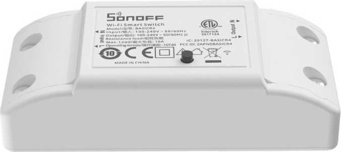 Sonoff BASICR4 Wi-Fi Smart Switch ESP32 100-240V AC 2400W Max Load eWeLink App Control Alexa Google Assistant Voice Control White Flame Retardant PC