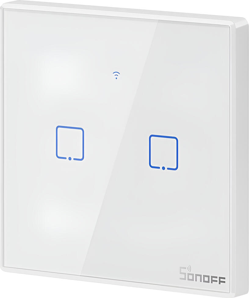 Sonoff Wi-Fi Smart Touch Wall Switch TX Series 2-Gang (Neutral Wire), White
