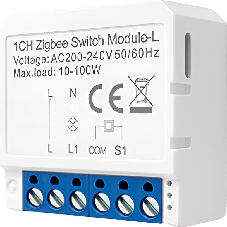 Avatto Zigbee Switch Module-L 1-Gang Smart Relay No Neutral Required Zigbee 3.0 Compatible with Tuya Smart Life Alexa Google Assistant AC 200-240V
