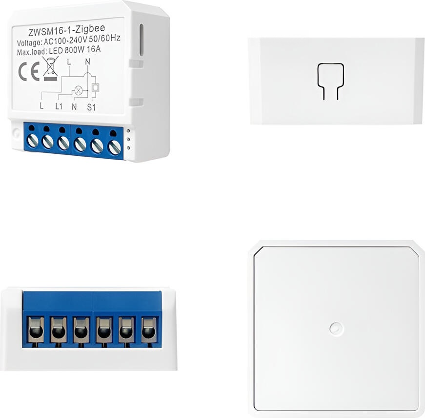 Avatto ZWSM16-1-Zigbee Smart Switch Module, Zigbee 3.0, 1 Gang, 16A, AC 100-240V/DC 24-32V, Neutral Required, Tuya Smart Life, Alexa Google Assistant