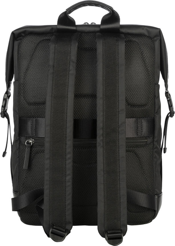 Rucsac Laptop Tucano Modo Premium pentru Laptopuri de 15.6 inch si MacBook 16 inch, Negru, din Material Reciclat cu Detalii din Piele, Curea Trolley, Spate Ergonomic