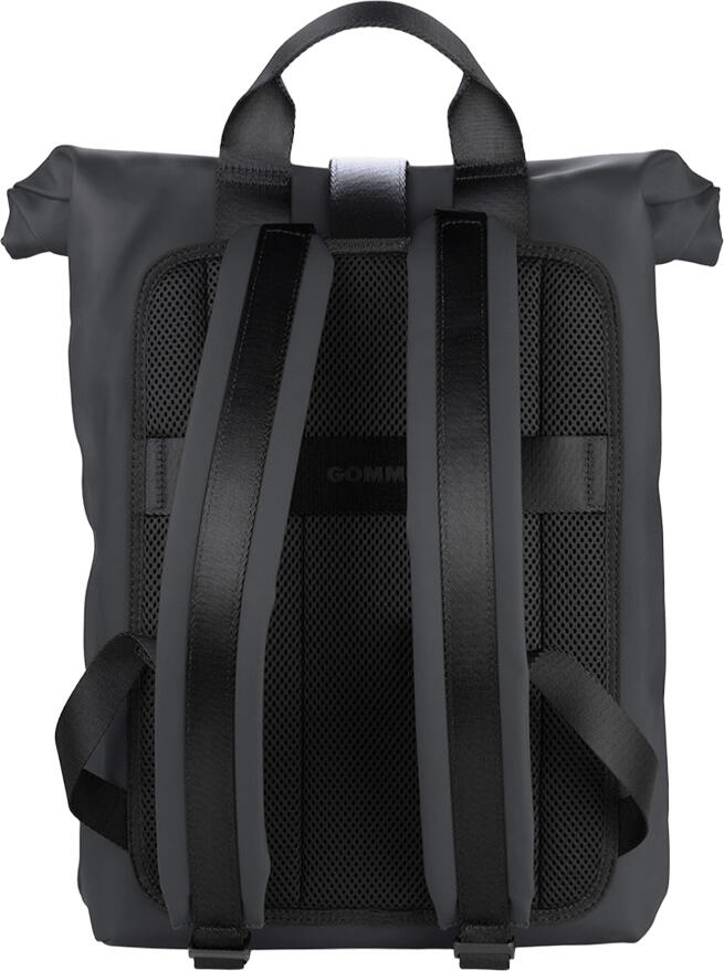 Tucano Gommo Rolltop 15.6 BKGOMRT15 Waterproof Laptop Backpack for 15.6 inch Laptops and MacBook Pro 16, Recycled PET Rubber-effect Material, Black
