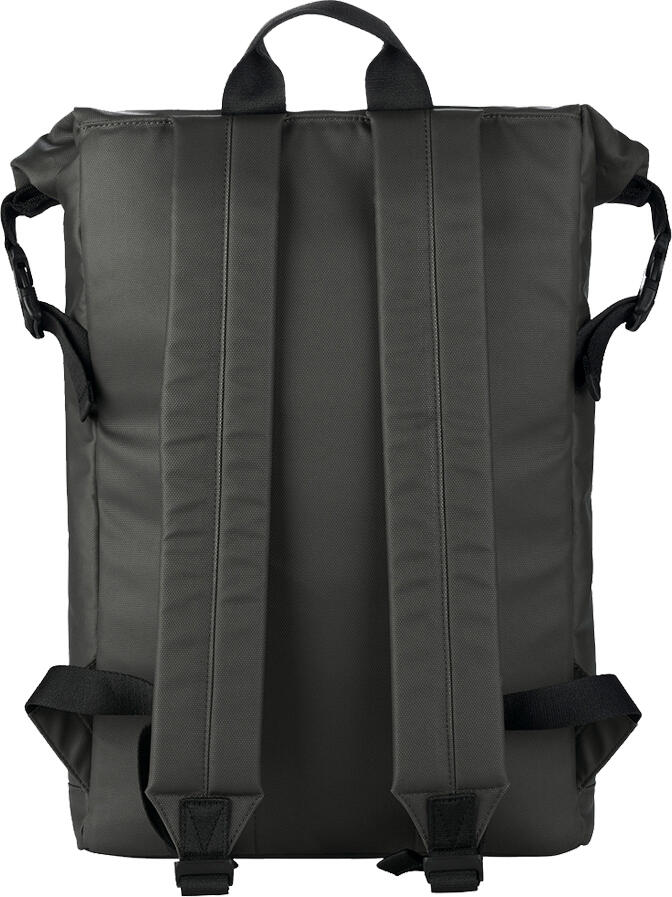 Tucano Rollo 15.6 Laptop Backpack BKROL15, Black, Water-Resistant Recycled rPET Fabric, Roll-top Closure, for Laptops up to 15.6" and MacBook Pro 16", 30x45x16 cm