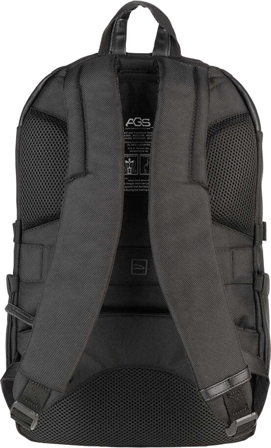 Tucano Bravo AGS Laptop Backpack BKBRA-AGS-BK for 15.6 inch Laptops and MacBook Pro 16, Recycled rPET, Anti-Shock System, Rain Cover, Black
