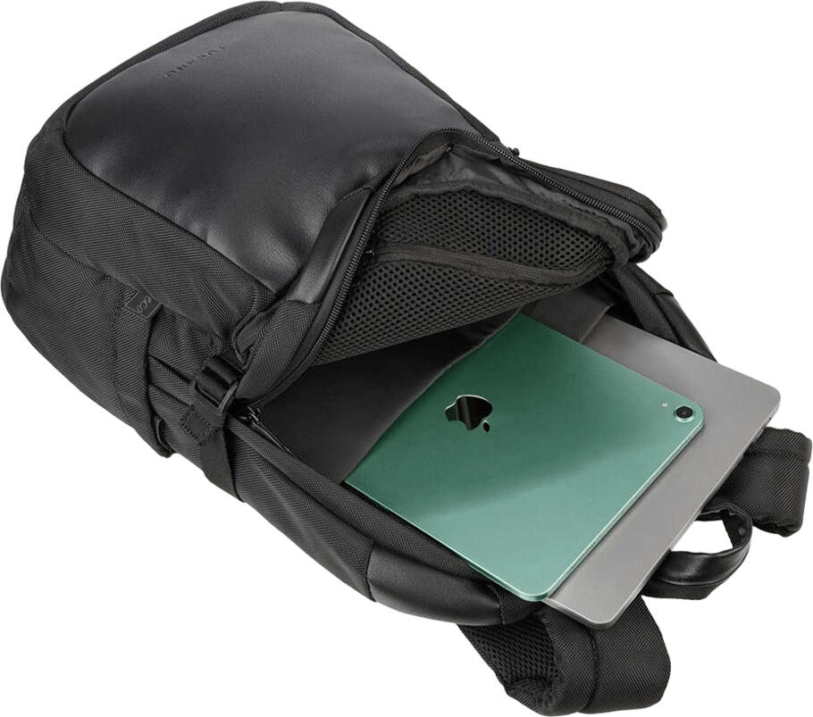 Tucano Bravo AGS Laptop Backpack BKBRA-AGS-BK for 15.6 inch Laptops and MacBook Pro 16, Recycled rPET, Anti-Shock System, Rain Cover, Black