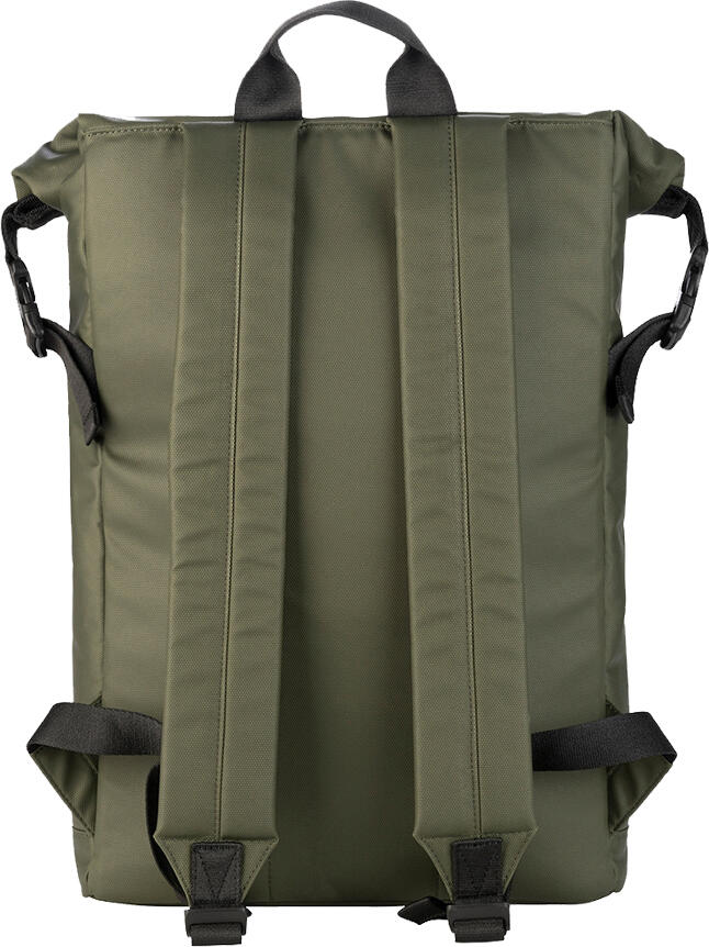 Tucano Rollo Water-Resistant Roll-top Backpack for Laptops up to 15.6 inch and MacBook Pro 16 inch, Recycled Polyester, 21L Capacity, Military Green