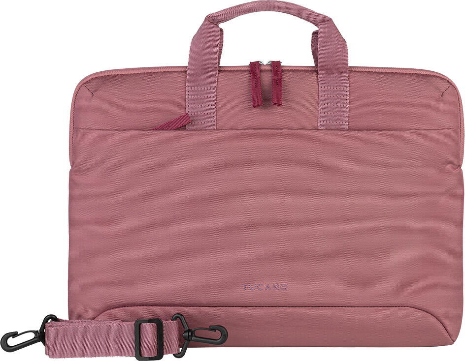 Tucano Smilza Super-Slim Laptop Bag for 15.6 inch Laptops and MacBook Pro 16, Recycled rPET Fabric, Water-Resistant with Anti-Shock Padding, Pink