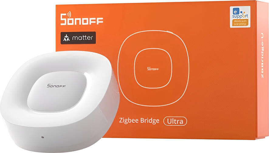 Sonoff Zigbee Bridge Ultra ZBBridge-U Matter Compatible Gateway, Zigbee 3.0, Wi-Fi & Ethernet LAN, Rockchip Dual-Core 1.5GHz, 1GB DDR4, 256 Devices