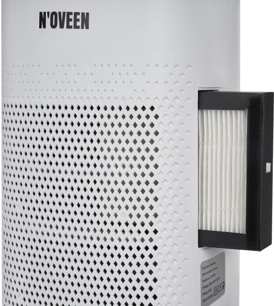 Dezumidificator si Purificator de Aer 2-in-1 N'OVEEN DH450 cu Filtru HEPA12, Rezervor Apa 1L, Capacitate 520ml/24h, Panou Touch, Timer, Alb