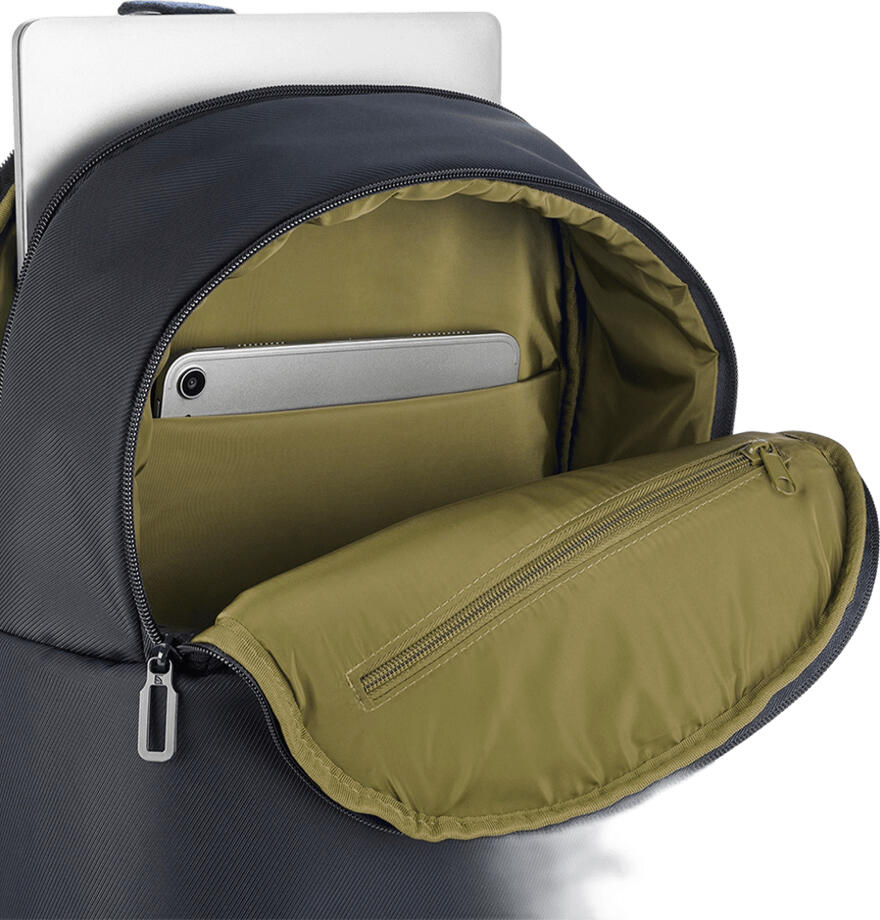 Geanta Laptop Tucano Fine Double, Albastru, pentru Laptopuri de 15.6 inch si MacBook 16, Material RPET Reciclat cu Detalii din Piele, Compartiment Dublu, Curea Trolley