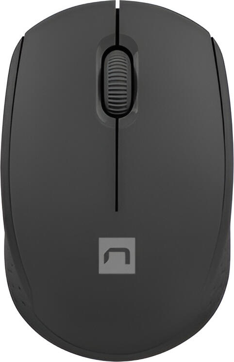 Natec Stork Wireless Optical Mouse, 2.4 GHz, Adjustable 1600 DPI, Ambidextrous Design with Perforated Grip and USB Nano Receiver, Black