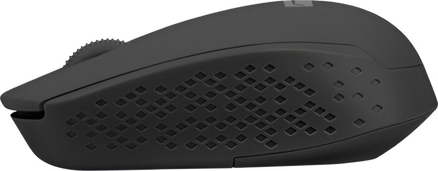 Natec Stork Wireless Optical Mouse, 2.4 GHz, Adjustable 1600 DPI, Ambidextrous Design with Perforated Grip and USB Nano Receiver, Black
