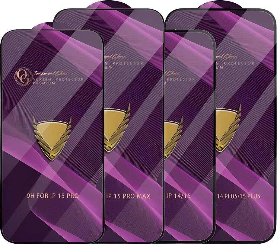 Golden Armor GA Tempered Glass Screen Protector for iPhone 15, 9H Hardness, Scratch and Shock Resistant with Oleophobic Coating, Black Frame