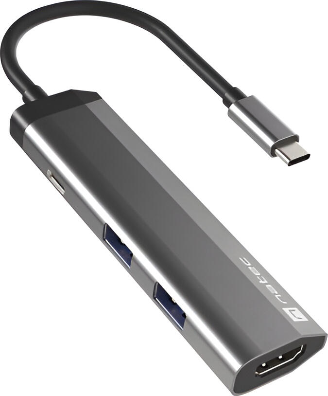 Natec Fowler Slim Usb-C Multiport Adapter 4 In 1  2x Usb 3.0 Hub, Hdmi 4k, Usb-C PD