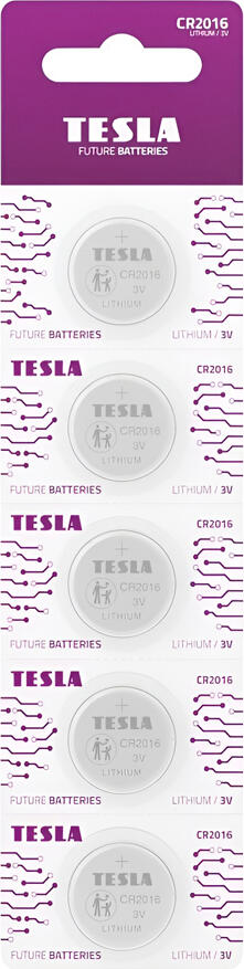 TESLA Batteries CR 2016 5 pcs Blister