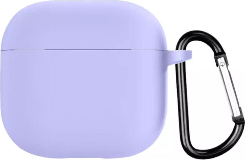 Helmet Silicone Protective Case for AirPods 4, Shockproof Anti-Scratch Cover with Carabiner Clip and Charging Port Access