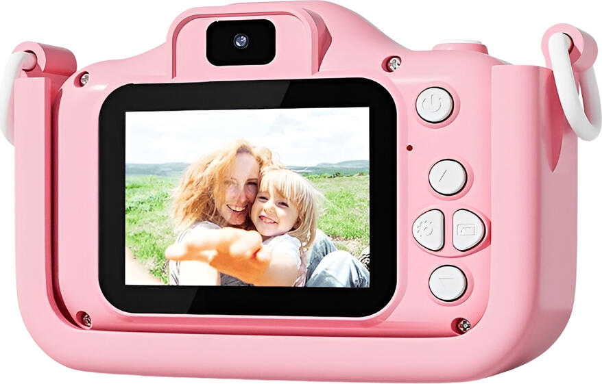 Camera Digitala pentru Copii Tema Unicorn, Video Full HD 1080p, Ecran LCD 2 inch, card microSD 32GB, Baterie Reincarcabila 600mAh, Carcasa Silicone, Roz