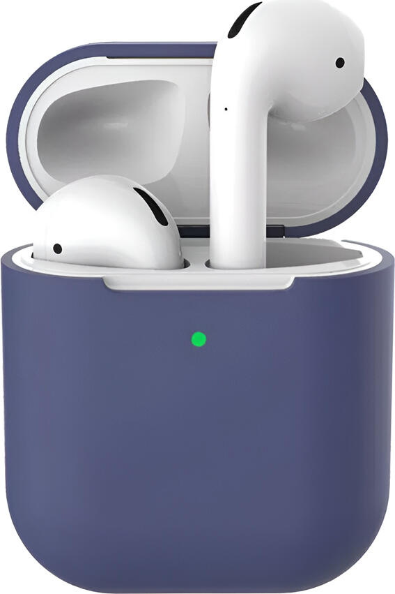Helmet Style Silicone Protective Case for Apple AirPods 2, Shockproof Anti-Scratch Cover with Charging Port Access, Dark Blue