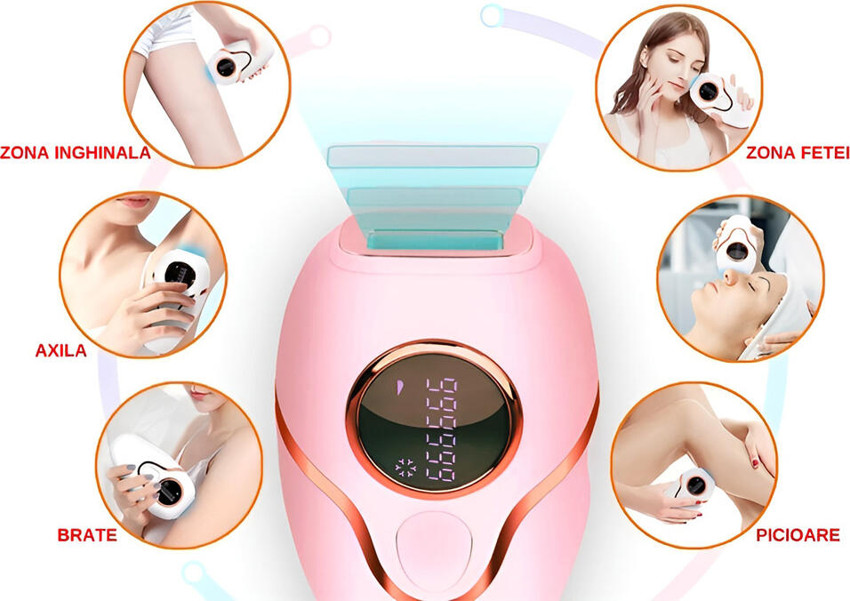 BestWay BHRL-03 IPL Hair Removal Device with Ice-Cooling Technology, 999,999 Pulses, 9 Energy Levels, HR SC RA Functions, LCD Display, Portable