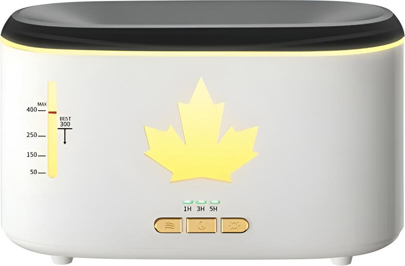 BestWay BSJ-02 Ultrasonic Flame Humidifier, 400ml Water Tank, LED Flame Effect, Automatic Shut-off, Timer 1H/3H/5H, Portable ABS White Humidifier