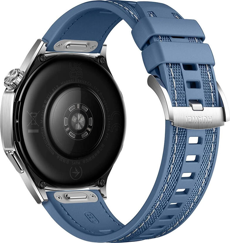 Smartwatch Huawei Watch GT 5 46mm Vili-B19W, Ecran AMOLED 1.43 inch, Carcasă Oțel Inoxidabil, Rezistență Apă 5 ATM și IP69K, Monitorizare Sănătate, Baterie 14 Zile