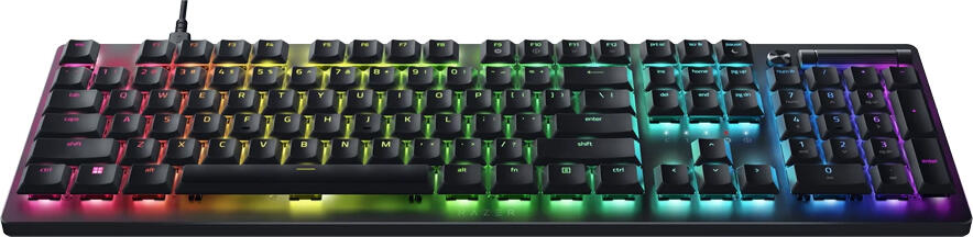 Tastatura Gaming Razer DeathStalker V2 cu Switch-uri Optice Low-Profile, Linear Red, Aluminiu 5052, RGB Chroma per-key, Cablu USB-C, Layout Chirilic, Neagra