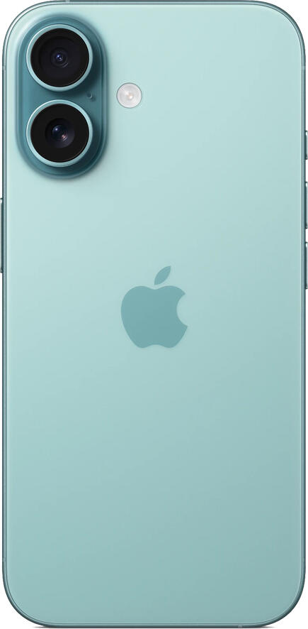 Смартфон Apple iPhone 16, цвет Teal, OLED-дисплей Super Retina XDR 6.1 дюйма, процессор A18, 8 ГБ ОЗУ, двойная камера Fusion 48 МП, аккумулятор 3561 мАч, USB-C, 5G, Wi-Fi 7, iOS 18, IP68