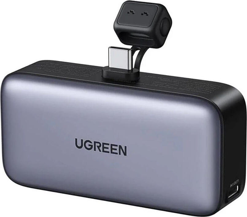 UGREEN Power Bank 5000mAh Mini Portable Charger with Foldable Stand, 22.5W PD QC Fast Charging, USB-C Interface, Compact Pocket-Sized Battery