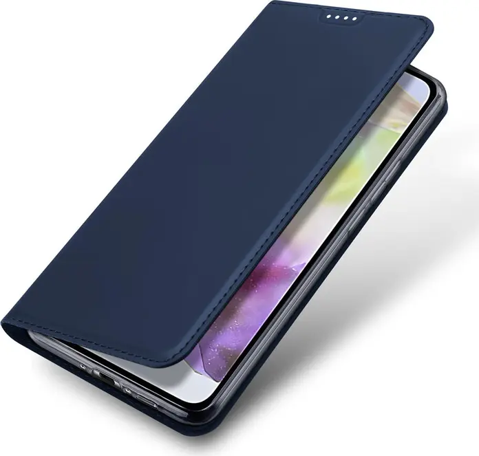 Husa Wallet DUX DUCIS SkinPro pentru Samsung Galaxy A36 5G A56 5G, Cover Flip din Piele PU Albastru cu TPU, Suport Carduri, Stand, Clapeta Magnetica