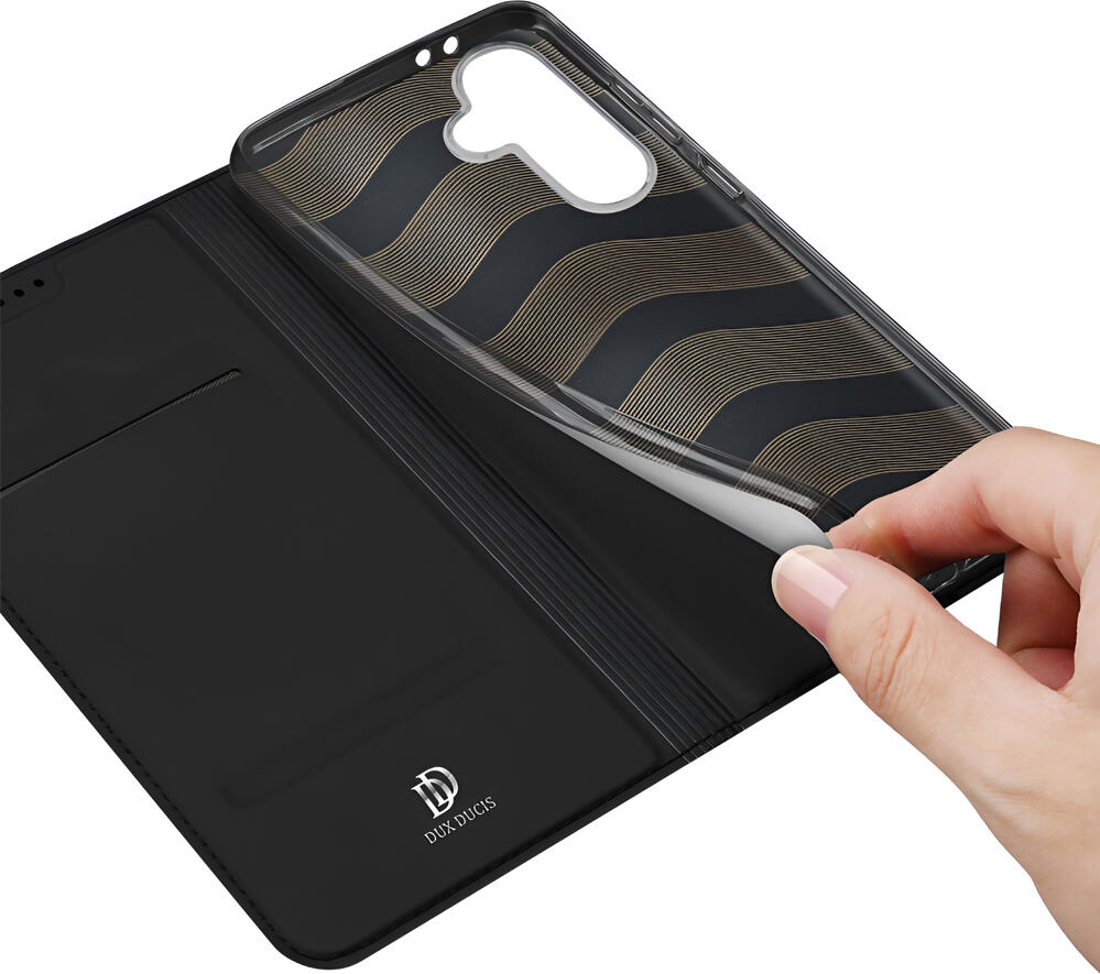 DUX DUCIS SkinPro Wallet Case for Samsung Galaxy A36 5G A56 5G, Black, PU Leather Flip Cover with TPU Shell, Card Holder, Kickstand, Magnetic Flap