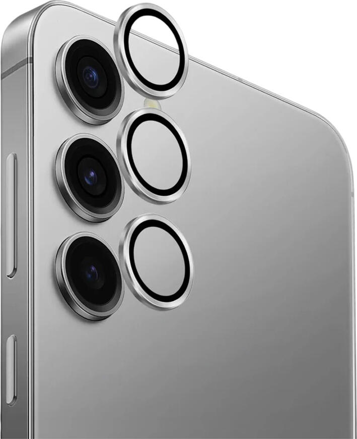 Uniq Optix AluGuard Camera Lens Protector for Samsung Galaxy S25+, 9H Tempered Glass with Aluminium Alloy Frame, Anti-Fingerprint, Black