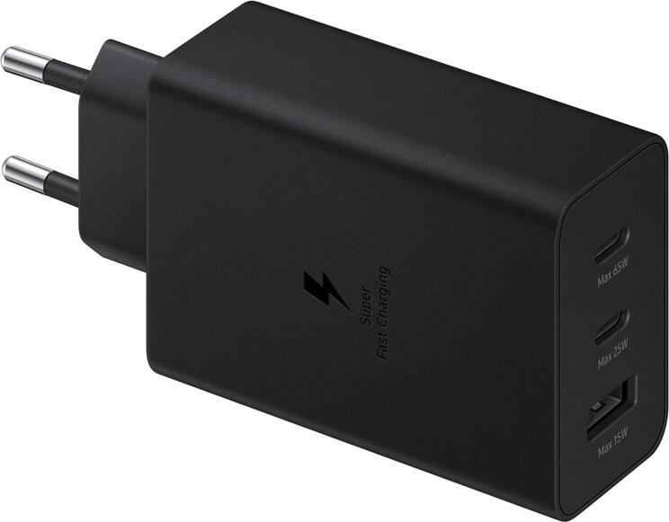 Samsung Wall Charger 2xType-C + 1xType-A Super Fast Charging 65W Trio, Black