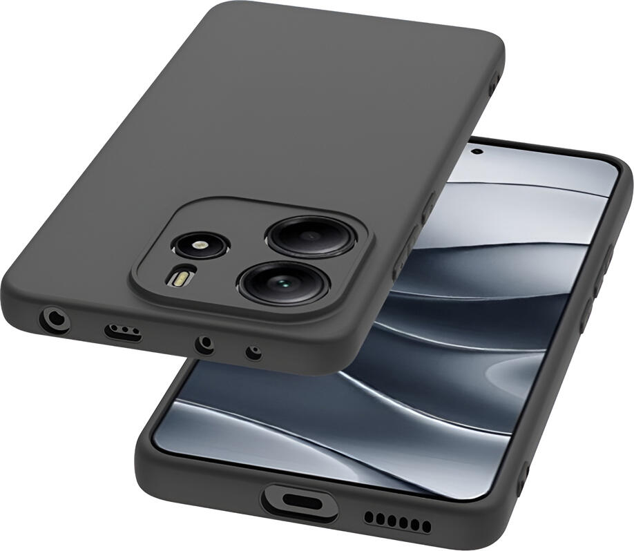 Husa WOO pentru Xiaomi Redmi Note 14 Pro 4G, Negru, din Silicon Lichid Rezistenta la Socuri cu Captusala din Microfibra, Anti-Amprente si Zgarituri