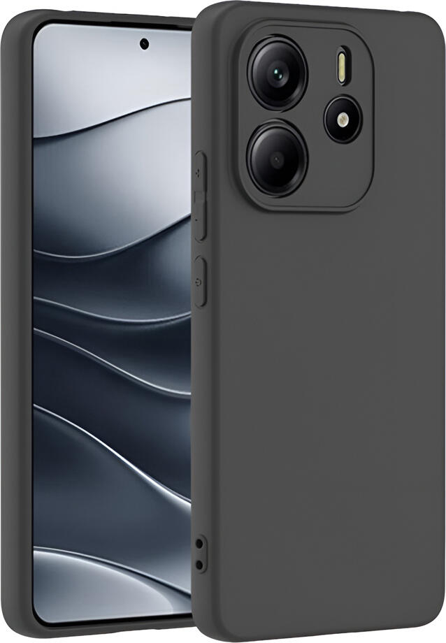 Husa WOO pentru Xiaomi Redmi Note 14 Pro 4G, Negru, din Silicon Lichid Rezistenta la Socuri cu Captusala din Microfibra, Anti-Amprente si Zgarituri