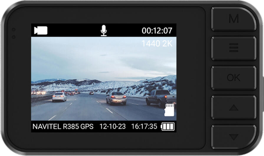 Navitel R385 GPS Dash Cam 2K 1440p DVR with GC4653 Sensor, 140 Degree Wide Angle, IPS Display, G-Sensor, Parking Mode, Magnetic Mount, Black