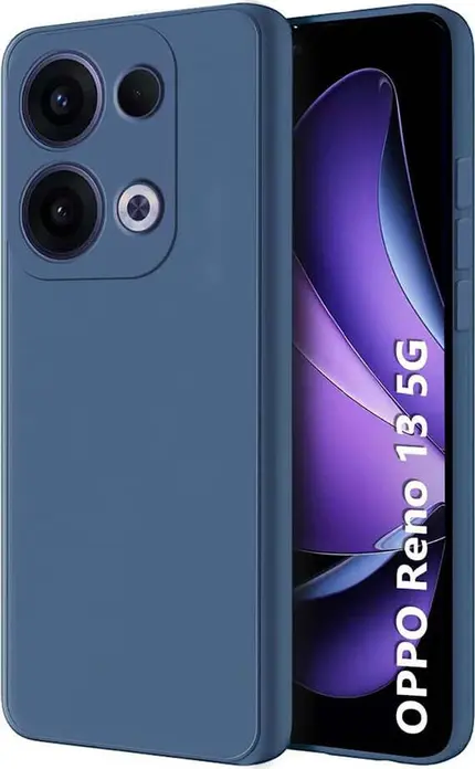 Чехол WOO Neo Soft из мягкого силикона для Oppo Reno 13 5G, Синий, тонкий гибкий противоударный кейс с подкладкой из микрофибры, противоскользящий и пылезащитный
