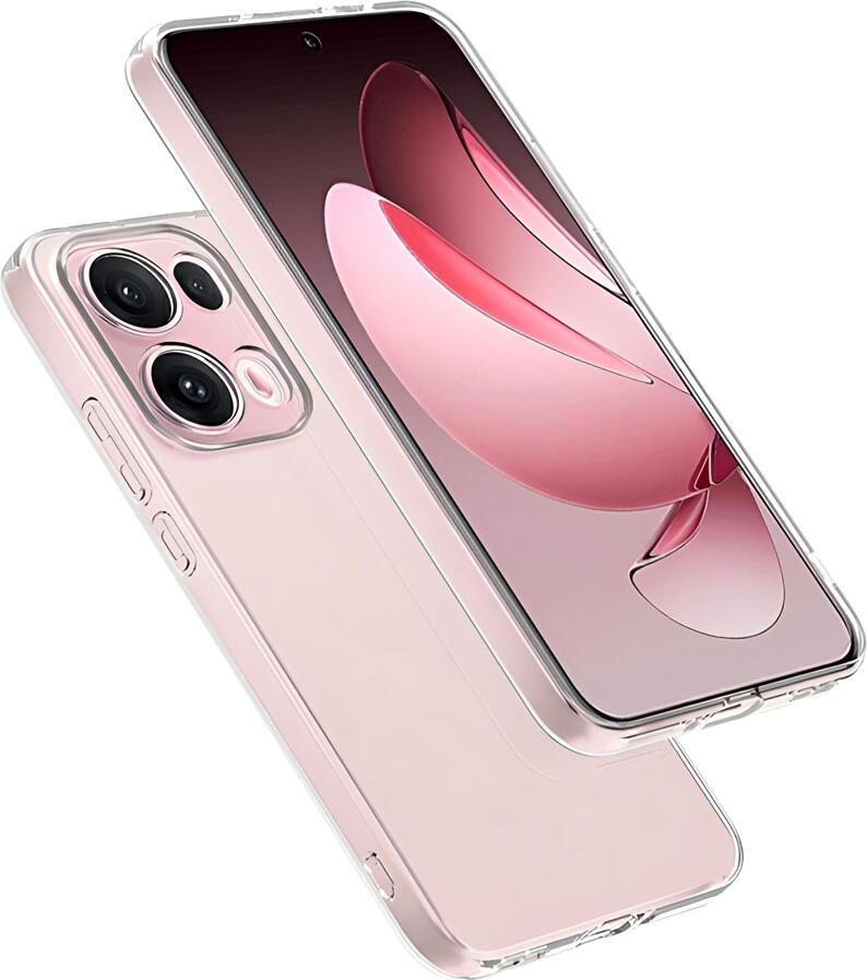 Чехол WOO для Oppo Reno 13 Pro 5G, прозрачный противоударный кейс из мягкого TPU, защита от отпечатков пальцев и скольжения с приподнятыми краями