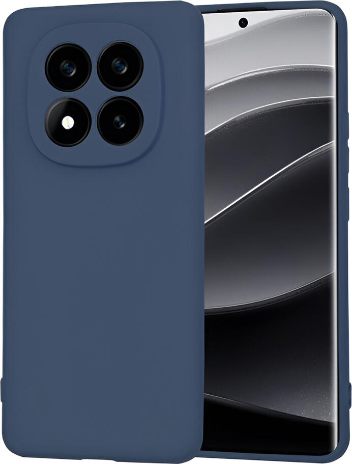 WOO Case for Xiaomi Redmi Note 14 Pro 4G, Blue, Liquid Silicone Shock-Resistant Cover with Microfiber Lining, Anti-Fingerprint and Scratch-Resistant