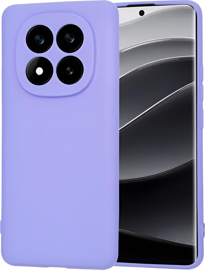 WOO Liquid Silicone Case for Xiaomi Redmi Note 14 Pro 5G, Purple Soft-Touch Matte Shock-Resistant Cover with Microfiber Lining, Minimalist Protective Shell